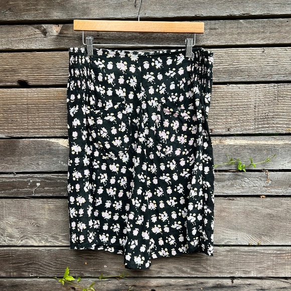 Kerry Cassill A-line rose printed cotton skirt - knee length Size M/L - Picture 1 of 5